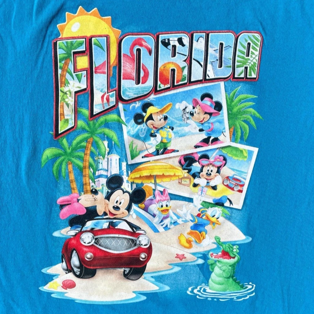 Mickey Minnie Florida Vacation Tick Tock Crocodile 2000s Disney T-Shirt (L) - Picture 5 of 7
